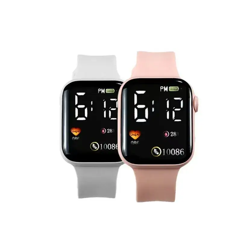 Women's Digital Watch with Pink & White Bands - Image 7