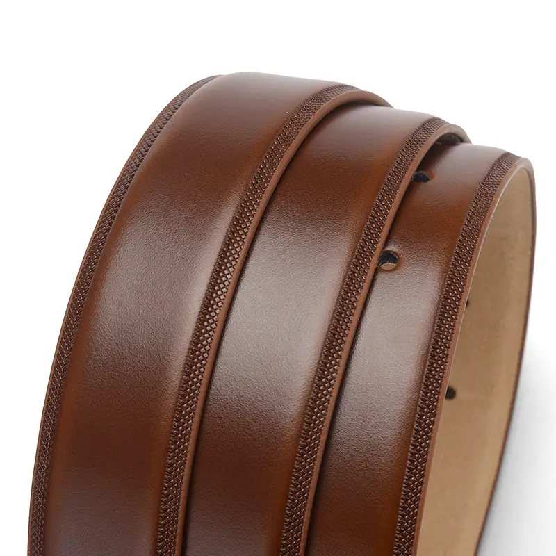 Men's Brown Genuine Leather Pin Buckle Belt - Image 8