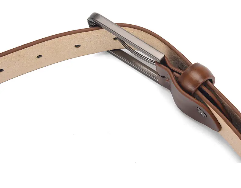 Men's Brown Genuine Leather Pin Buckle Belt — feature 10