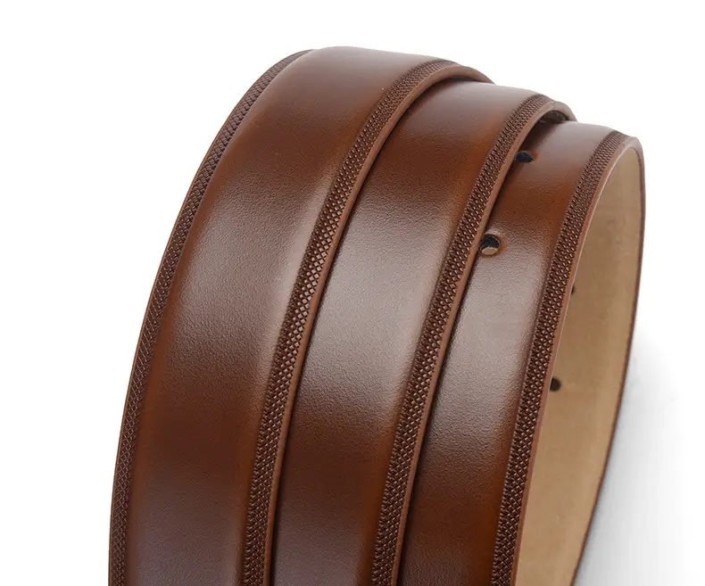 Men's Brown Genuine Leather Pin Buckle Belt — feature 11