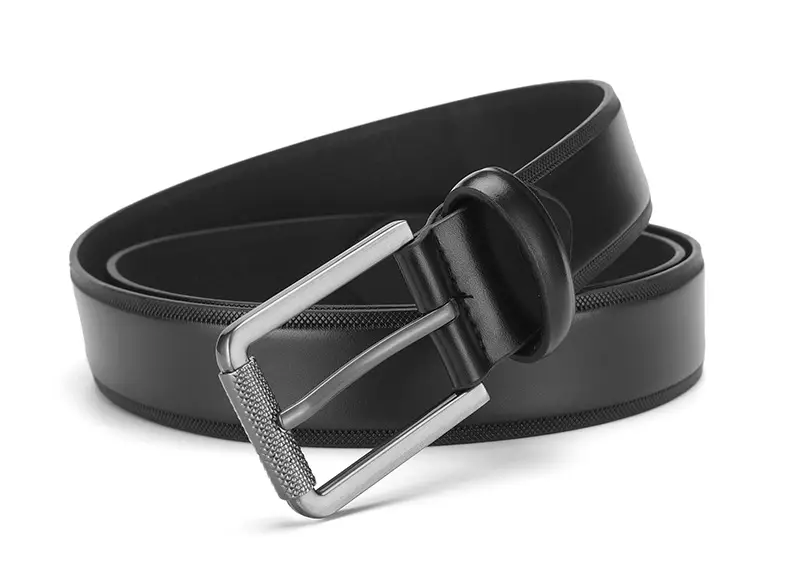 Men's Brown Genuine Leather Pin Buckle Belt — feature 3