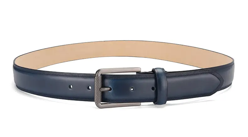 Men's Brown Genuine Leather Pin Buckle Belt — feature 5