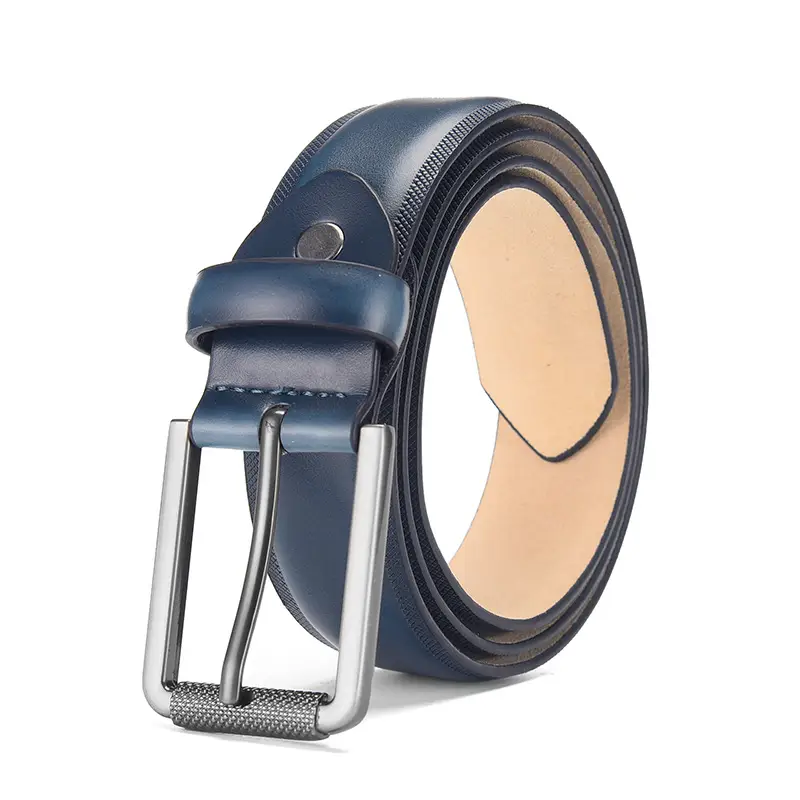 Men's Brown Genuine Leather Pin Buckle Belt - Image 2