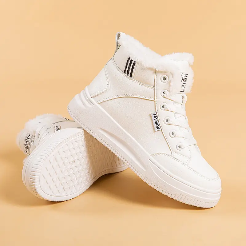 2025 New Winter High-Top Thick-Soled Sneakers, Non-Slip, Wear-Resistant, Warm Casual Shoes, Women's Velvet Thickeneded Cotton Shoes - Image 4