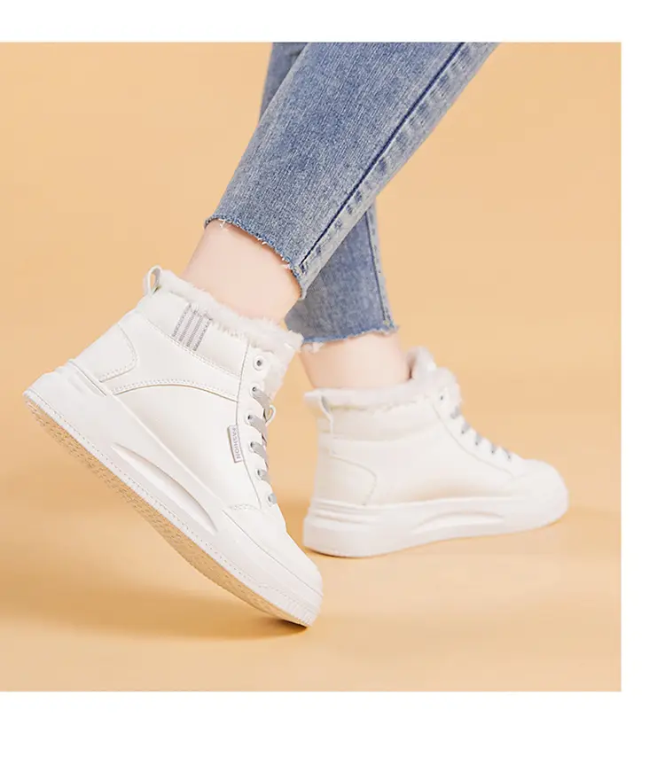 2025 New Winter High-Top Thick-Soled Sneakers, Non-Slip, Wear-Resistant, Warm Casual Shoes, Women's Velvet Thickeneded Cotton Shoes — feature 12