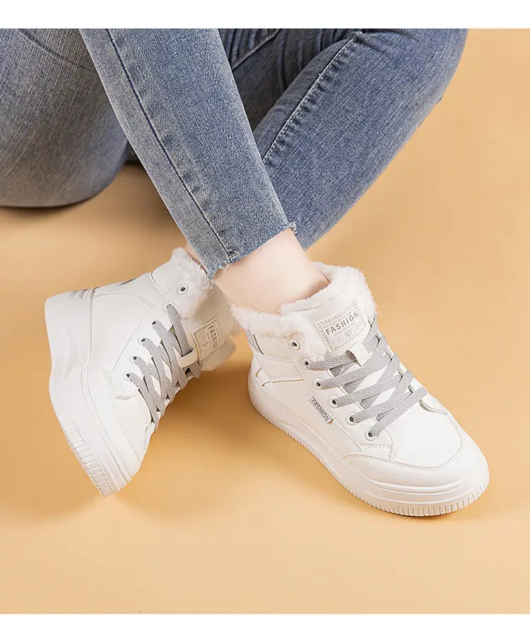2025 New Winter High-Top Thick-Soled Sneakers, Non-Slip, Wear-Resistant, Warm Casual Shoes, Women's Velvet Thickeneded Cotton Shoes — feature 14