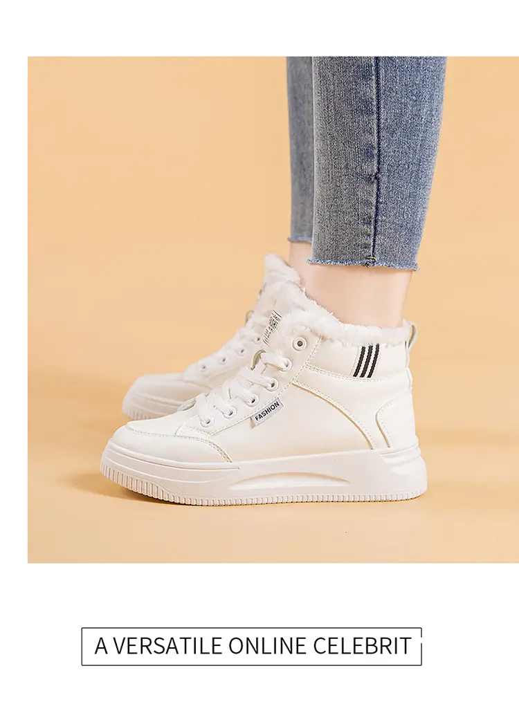 2025 New Winter High-Top Thick-Soled Sneakers, Non-Slip, Wear-Resistant, Warm Casual Shoes, Women's Velvet Thickeneded Cotton Shoes — feature 15