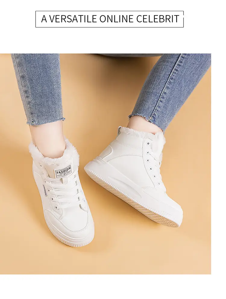 2025 New Winter High-Top Thick-Soled Sneakers, Non-Slip, Wear-Resistant, Warm Casual Shoes, Women's Velvet Thickeneded Cotton Shoes — feature 18