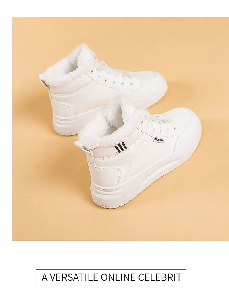 2025 New Winter High-Top Thick-Soled Sneakers, Non-Slip, Wear-Resistant, Warm Casual Shoes, Women's Velvet Thickeneded Cotton Shoes — feature 21