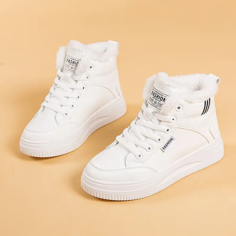 2025 New Winter High-Top Thick-Soled Sneakers, Non-Slip, Wear-Resistant, Warm Casual Shoes, Women's Velvet Thickeneded Cotton Shoes - Image 2