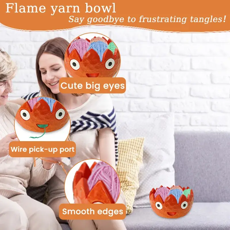 Flame Yarn Bowl for Kids Halloween Gift