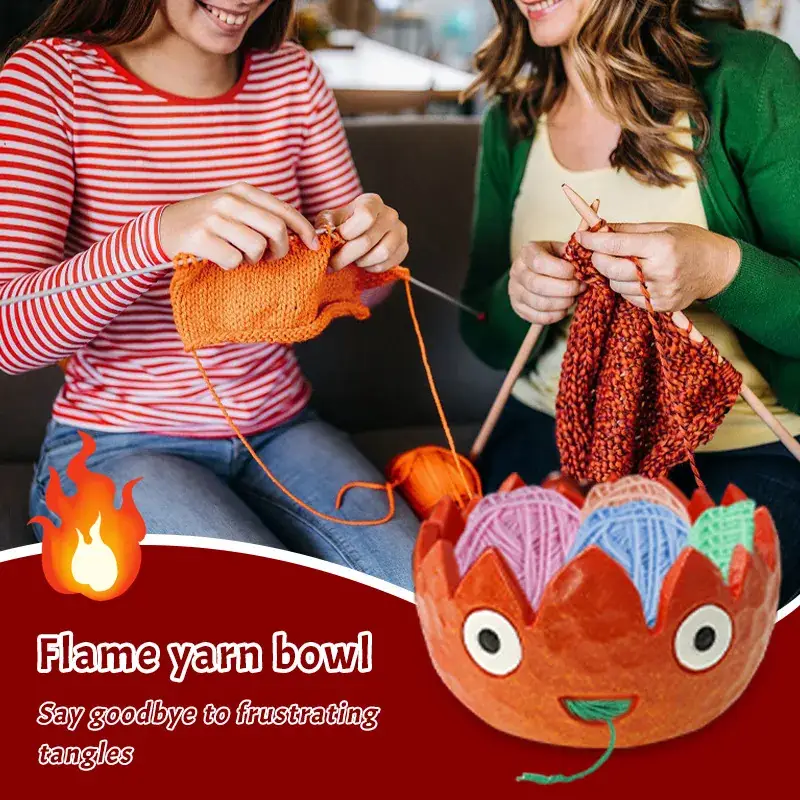 Flame Yarn Bowl for Kids Halloween Gift