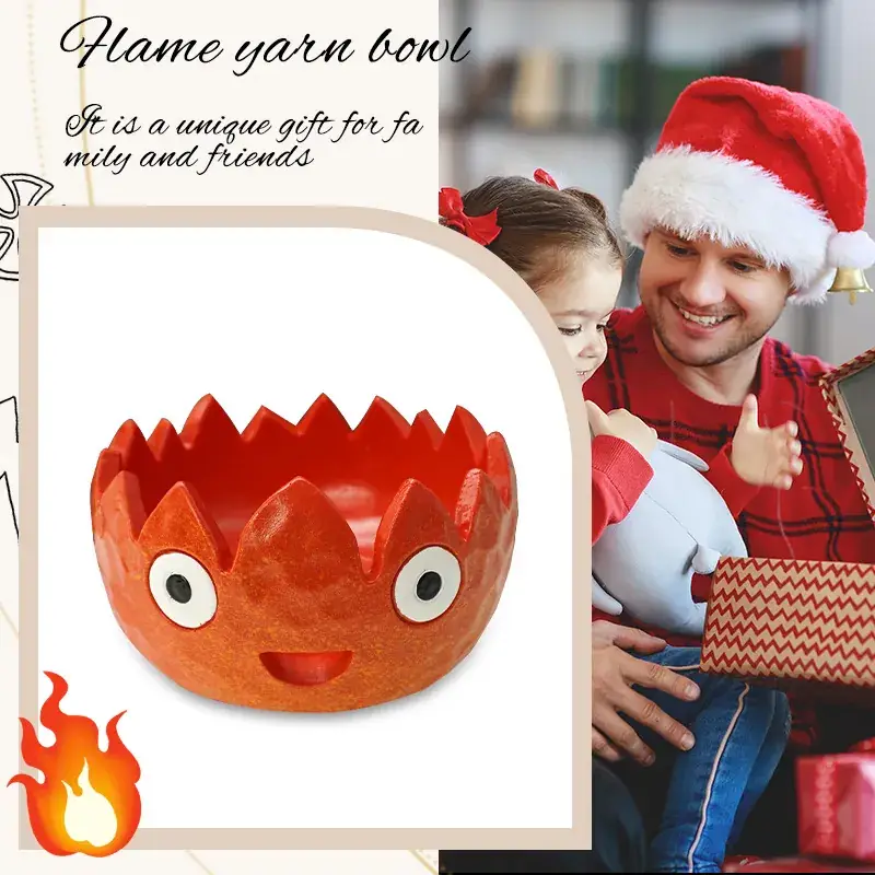 Flame Yarn Bowl for Kids Halloween Gift