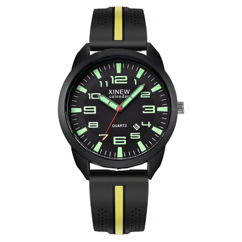 Men Xinew Black Red Quartz Watch with Green Dial - Image 5