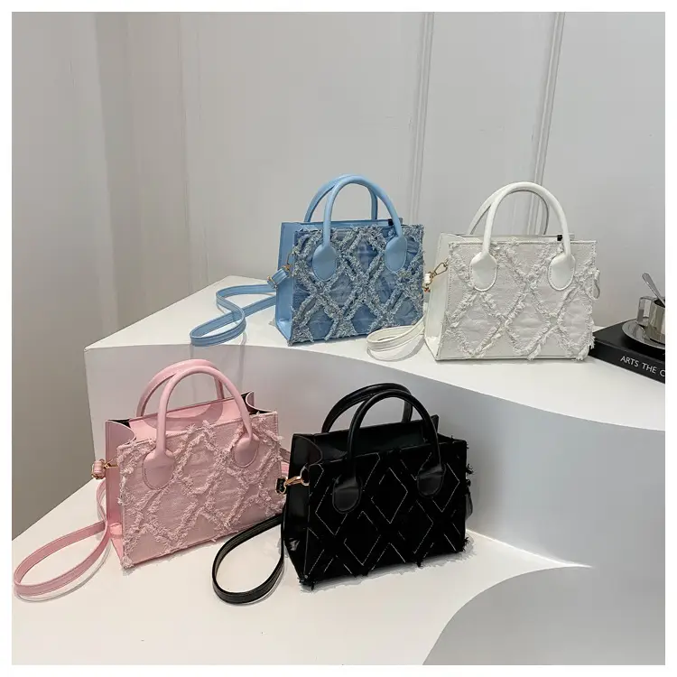 Women's White Embroidered Shoulder Bag with Zipper Closure — feature 14