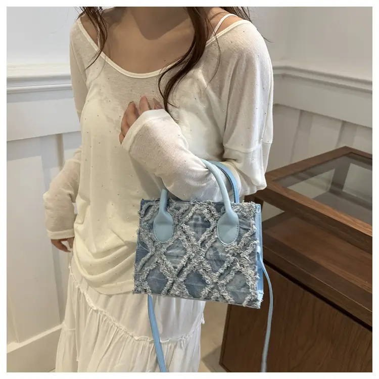 Women's White Embroidered Shoulder Bag with Zipper Closure — feature 27