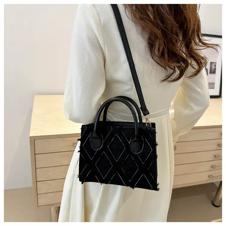 Women's White Embroidered Shoulder Bag with Zipper Closure — feature 32