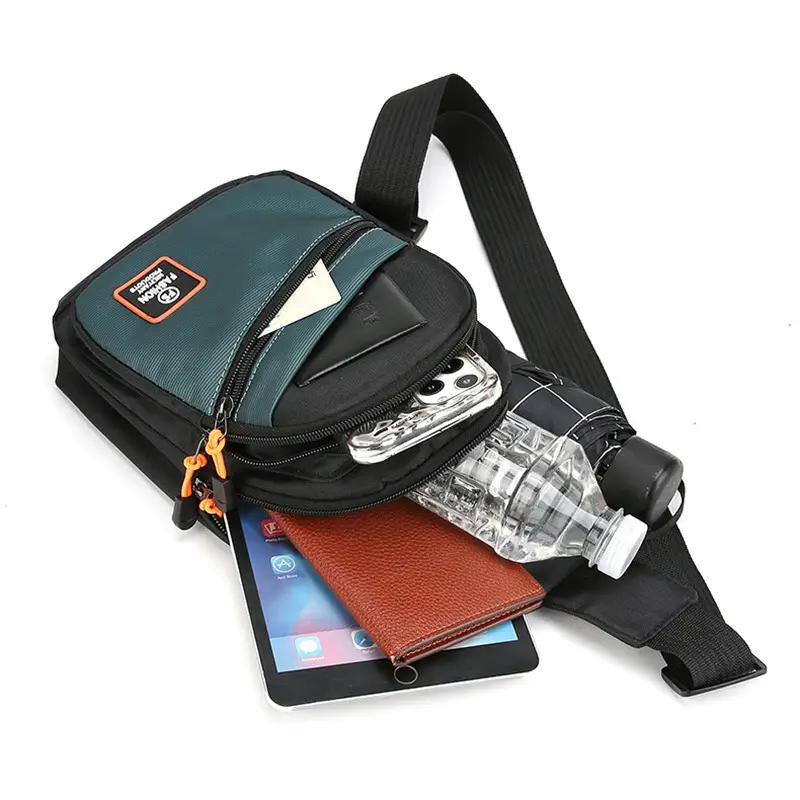 Men's Waterproof Crossbody Bag Black Oxford Cloth