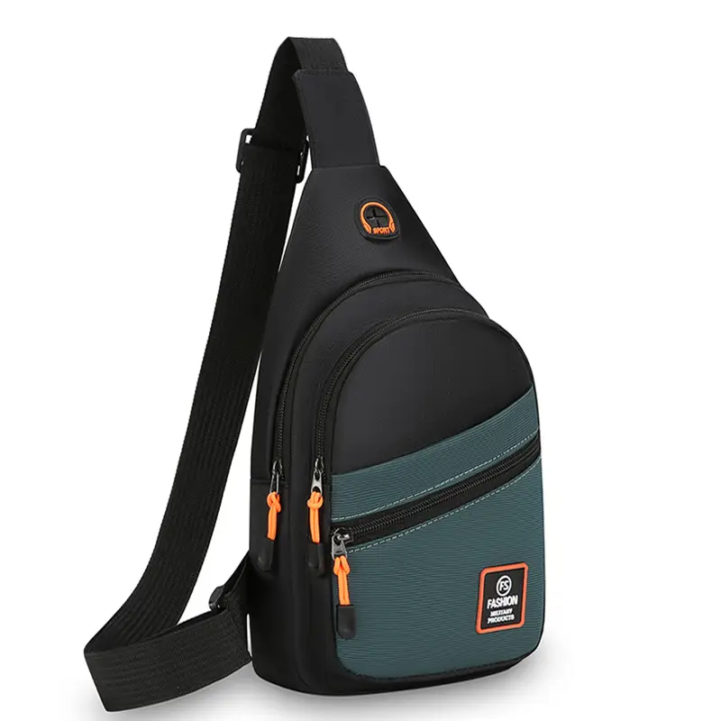 Men's Waterproof Crossbody Bag Black Oxford Cloth