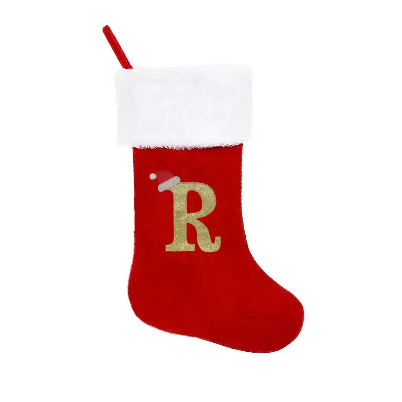 Red Knitted Christmas Stocking with Embroidered I - Image 19