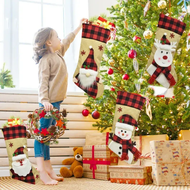 2023 New Christmas Socks 3D Cartoon Velvet Linen - Image 7