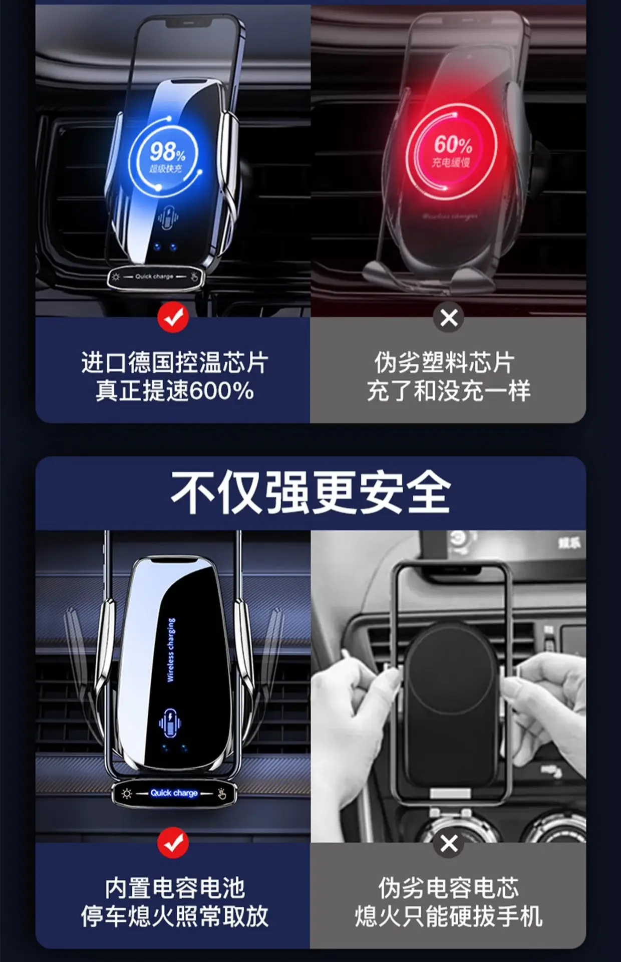 2025 New Car Phone Holder Wireless Charger Black — feature 8