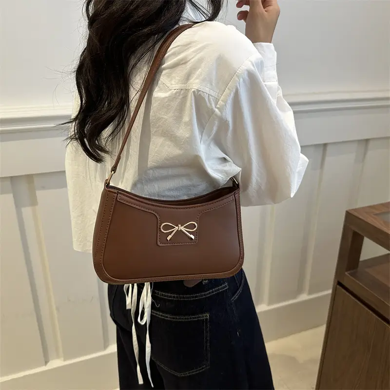 Pink Bow Shoulder Bag for Women 2025 Korean Style