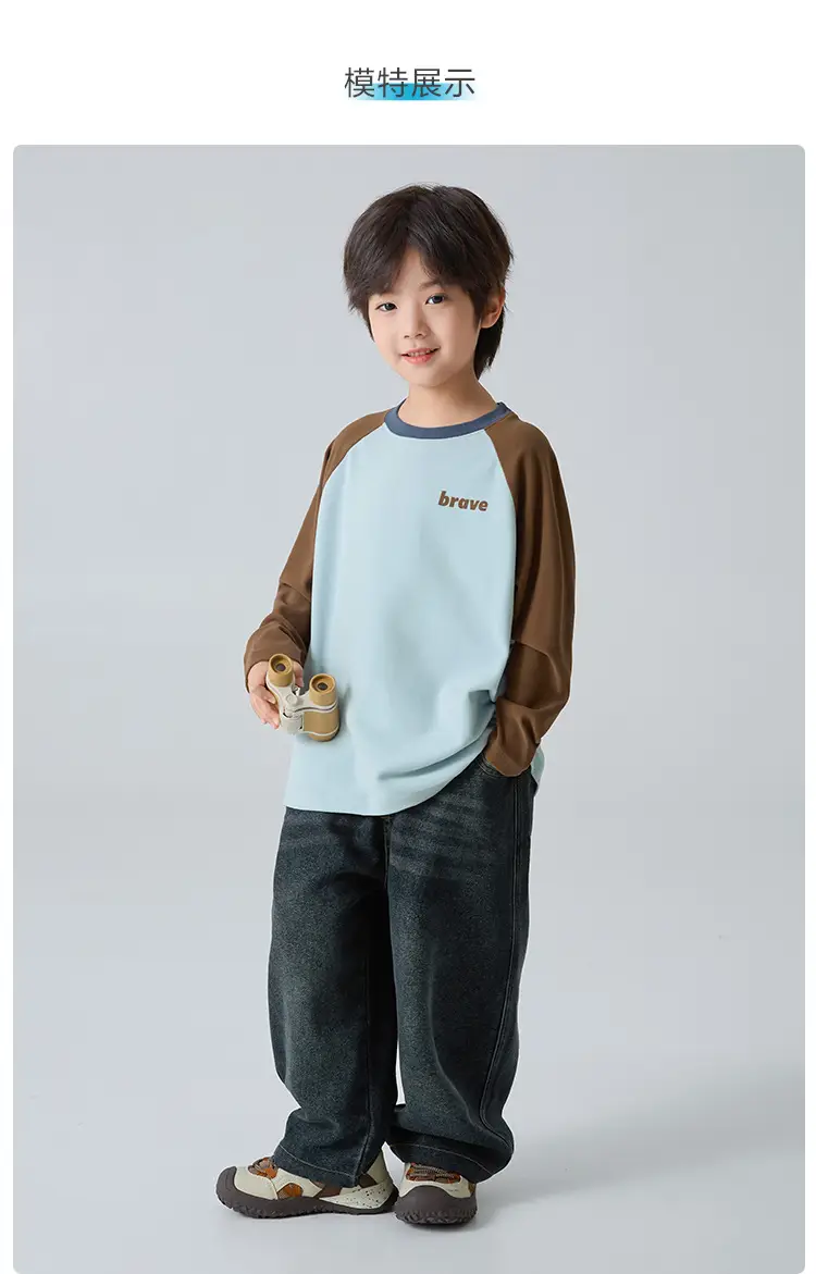 Boys Velvet Long Sleeve T-Shirt Warm Winter Top — feature 7