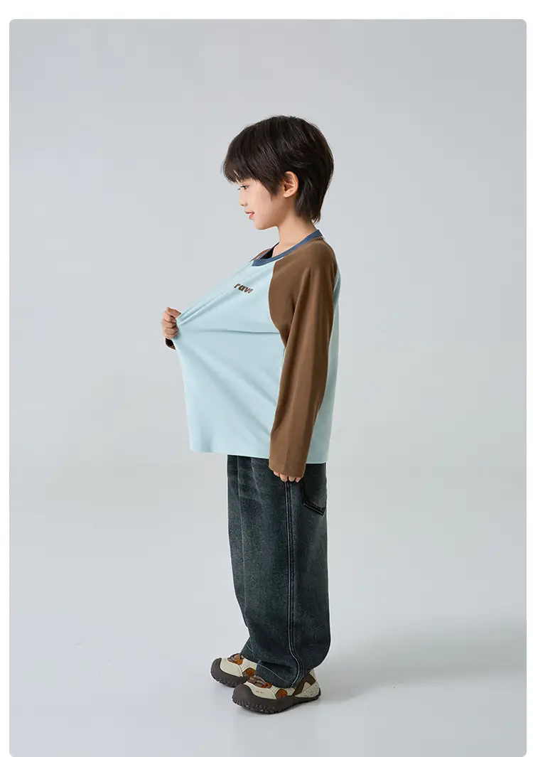 Boys Velvet Long Sleeve T-Shirt Warm Winter Top — feature 8