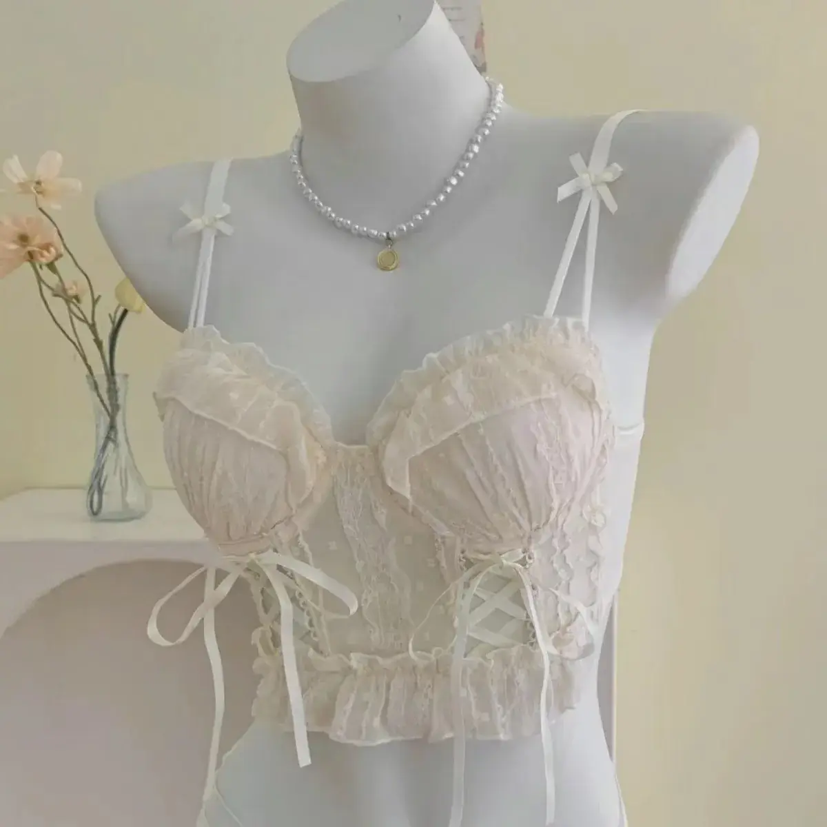 Vintage Lace-Up Bra Underwear Japanese Style - Image 4