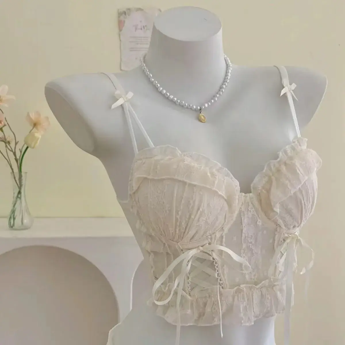 Vintage Lace-Up Bra Underwear Japanese Style - Image 5