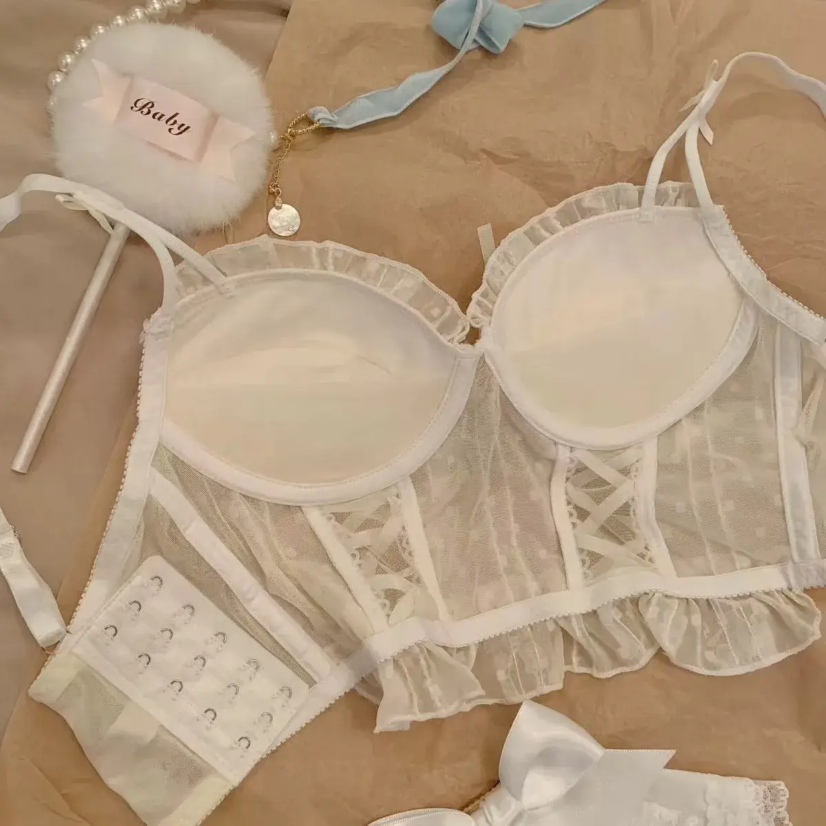 Vintage Lace-Up Bra Underwear Japanese Style — feature 12