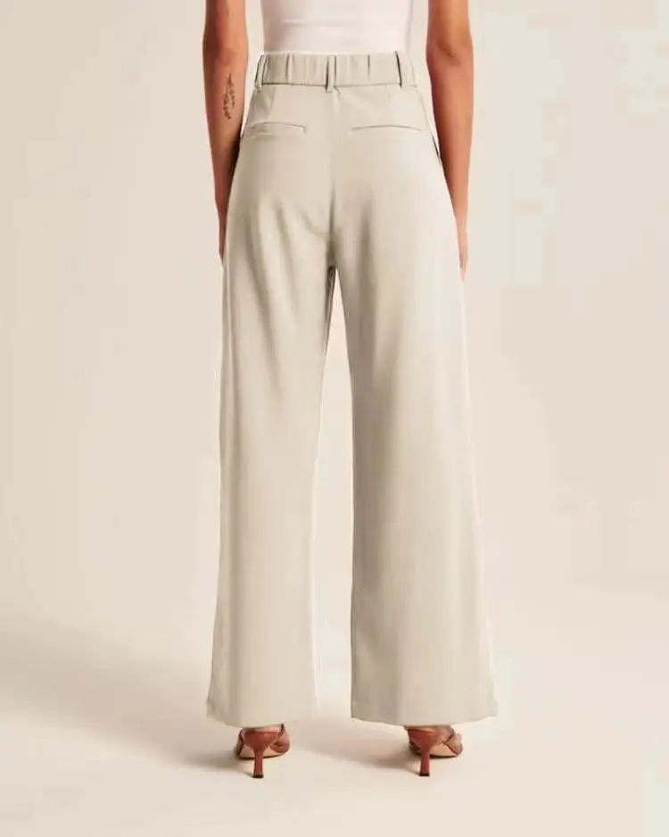 Women Wide Leg Pants Black High Waist Casual Set — feature 4
