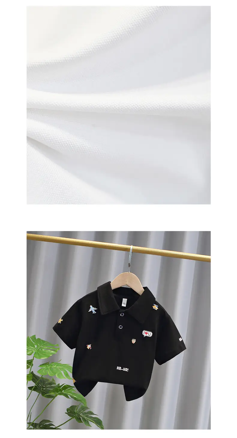 Boys Black Polo Shirt Short Sleeve Summer 2024 — feature 7