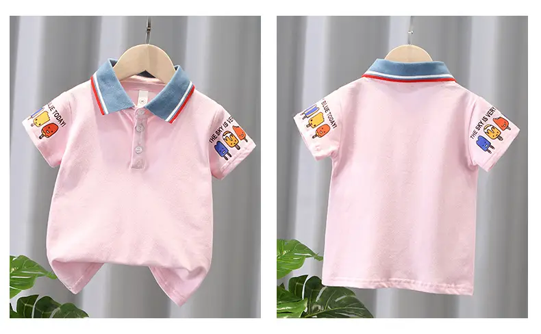 Boys Pure Cotton Polo Shirt Pink 2025 β feature 4