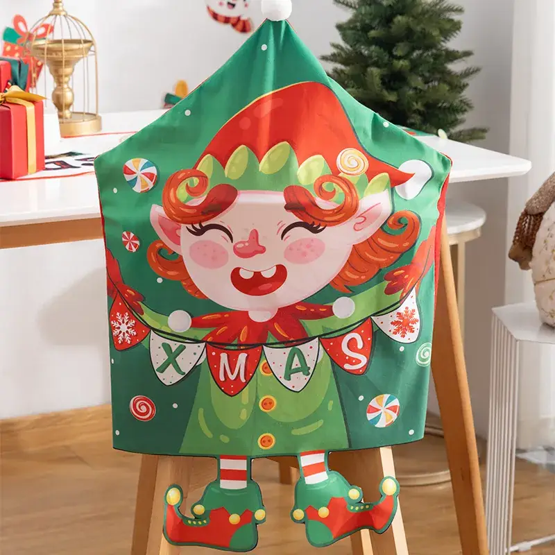 New Cross-Country Christmas Chair Cover with Snowman Design - Image 10