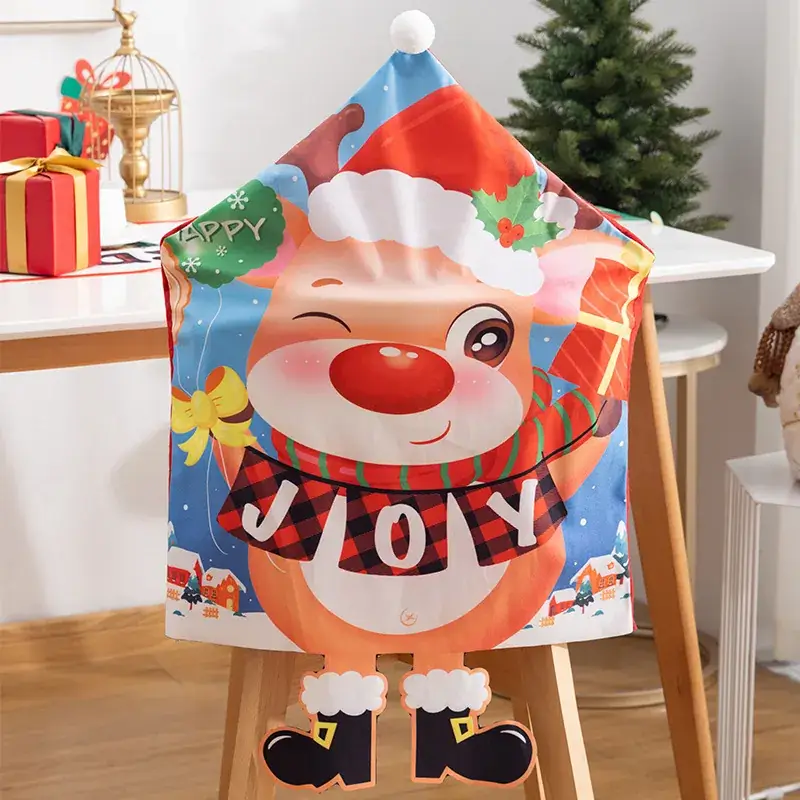 New Cross-Country Christmas Chair Cover with Snowman Design - Image 11