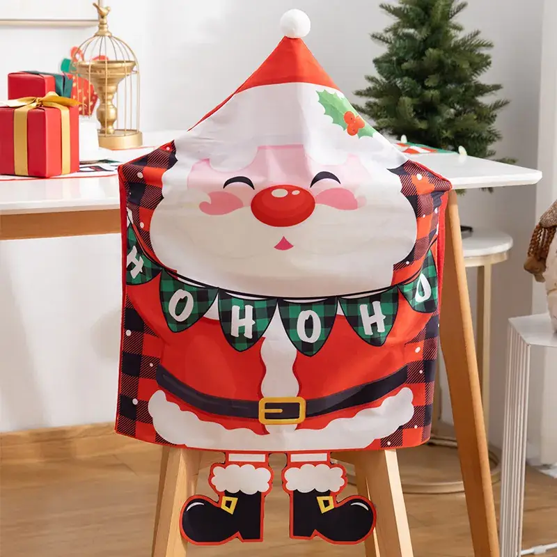 New Cross-Country Christmas Chair Cover with Snowman Design - Image 13
