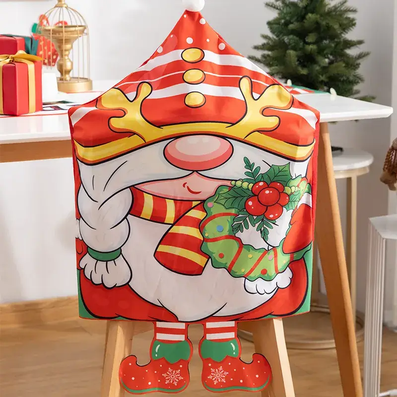 New Cross-Country Christmas Chair Cover with Snowman Design - Image 15