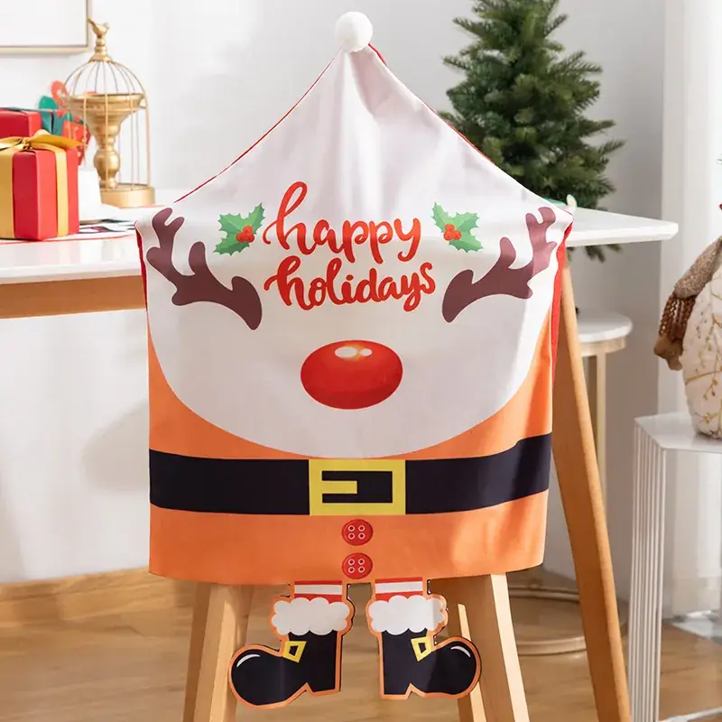 New Cross-Country Christmas Chair Cover with Snowman Design - Image 16