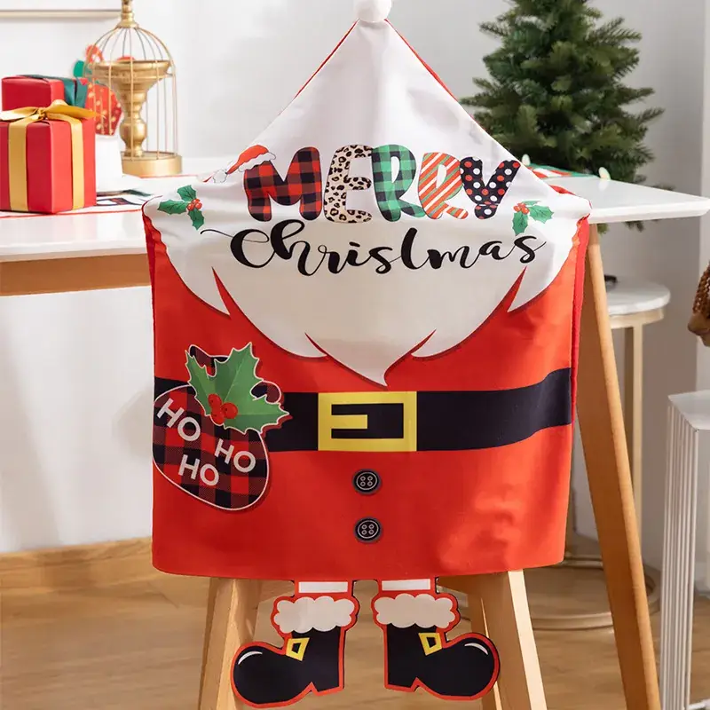 New Cross-Country Christmas Chair Cover with Snowman Design - Image 17