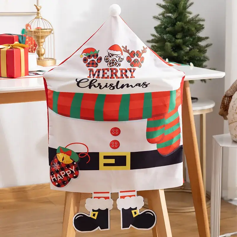 New Cross-Country Christmas Chair Cover with Snowman Design - Image 19
