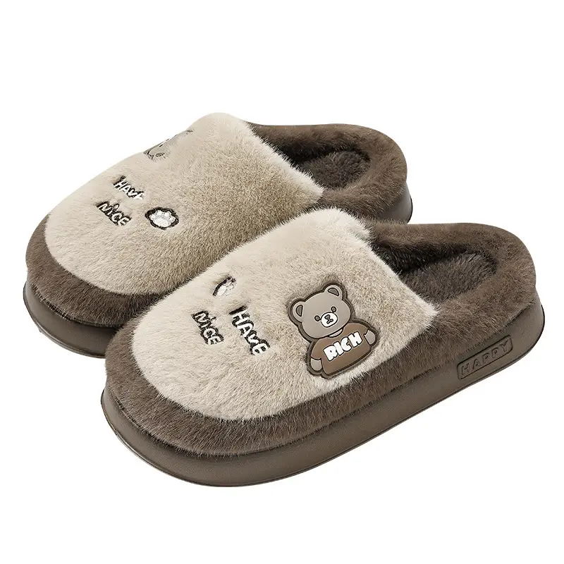 Large Size Cotton Slippers for Men, Winter Thick-Soled Indoor Warm Home Cotton Shoes, Men's Wool Slippers, Women's Autumn and Winter Wholesale - Image 15