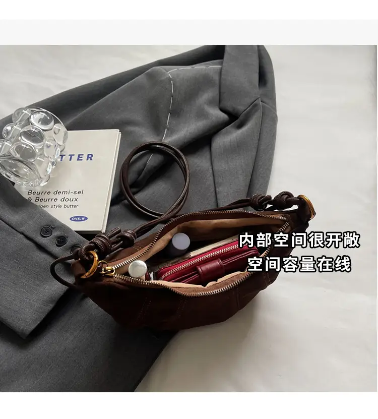 Women Retro Frosted Shoulder Bag Brown 2026 — feature 7