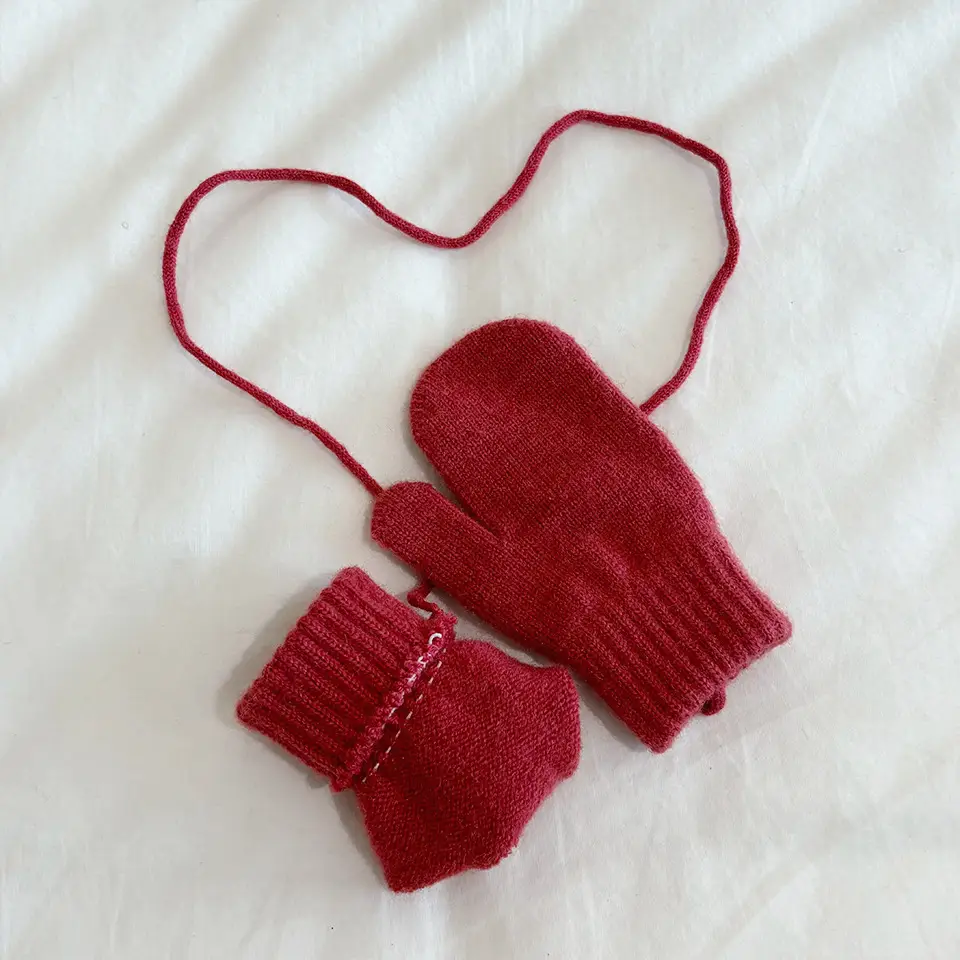 South Korea Ins Style Children's Warm Gloves Winter Cold-proof Finger Cover for Boys and Girls Baby Cycling Snow 1-4