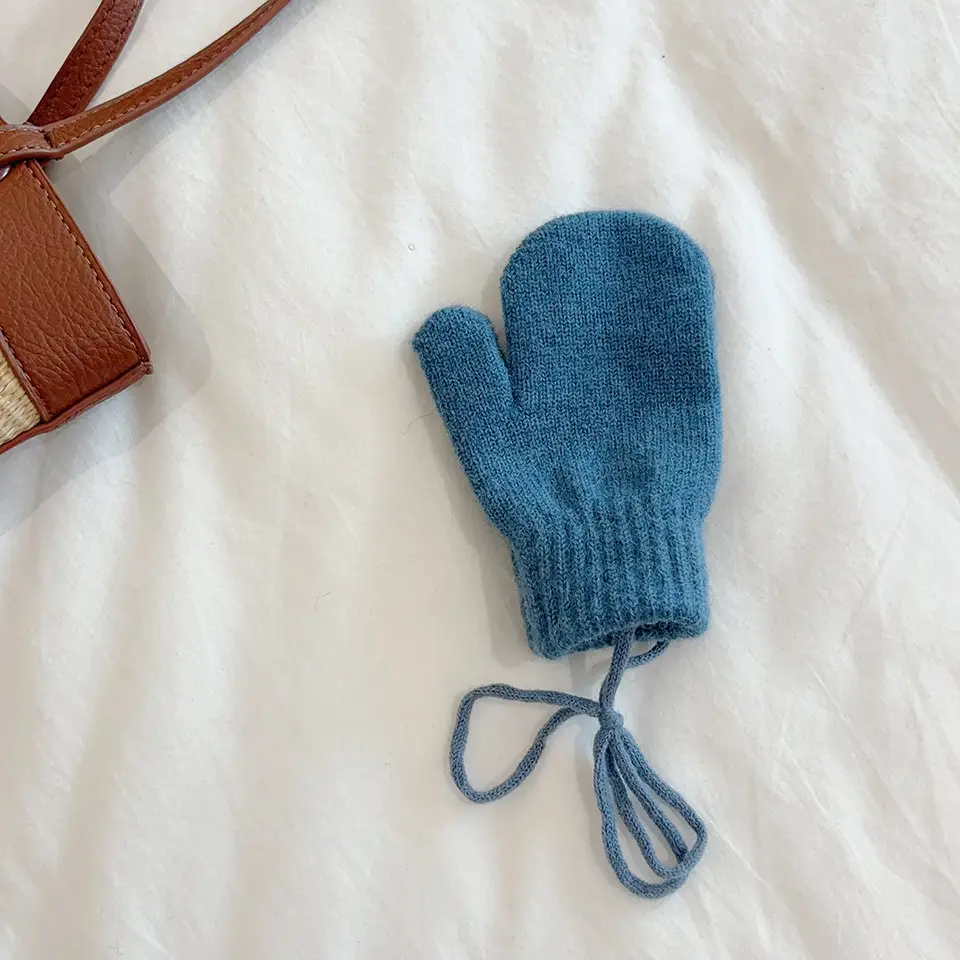 South Korea Ins Style Children's Warm Gloves Winter Cold-proof Finger Cover for Boys and Girls Baby Cycling Snow 1-4