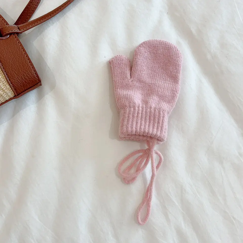 South Korea Ins Style Children's Warm Gloves Winter Cold-proof Finger Cover for Boys and Girls Baby Cycling Snow 1-4