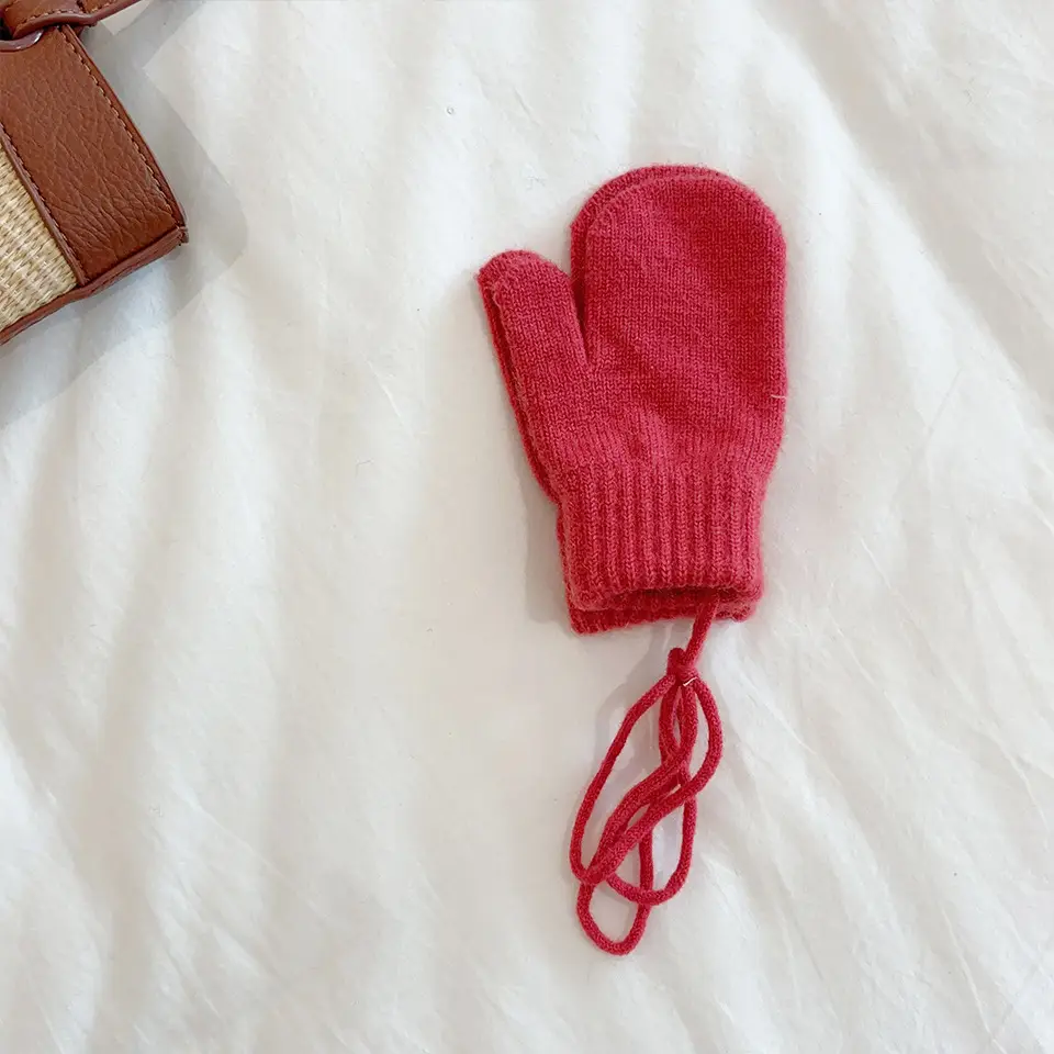 South Korea Ins Style Children's Warm Gloves Winter Cold-proof Finger Cover for Boys and Girls Baby Cycling Snow 1-4