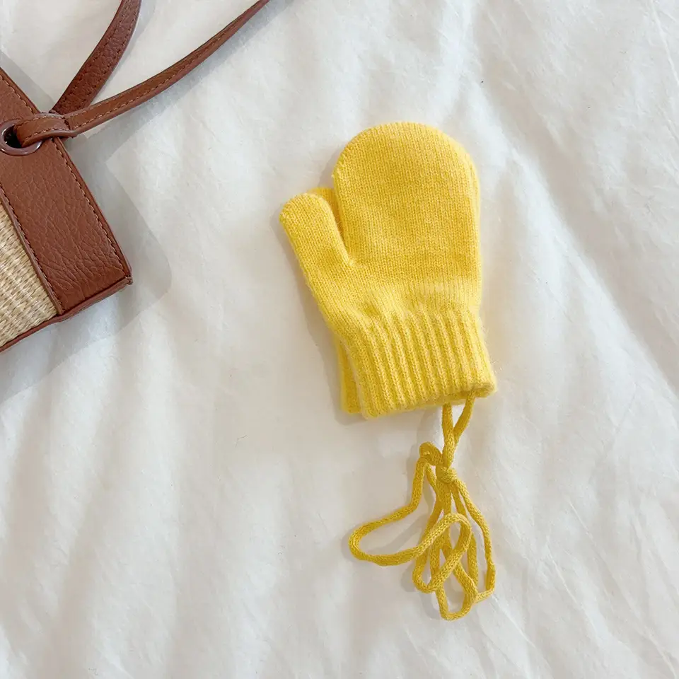 South Korea Ins Style Children's Warm Gloves Winter Cold-proof Finger Cover for Boys and Girls Baby Cycling Snow 1-4