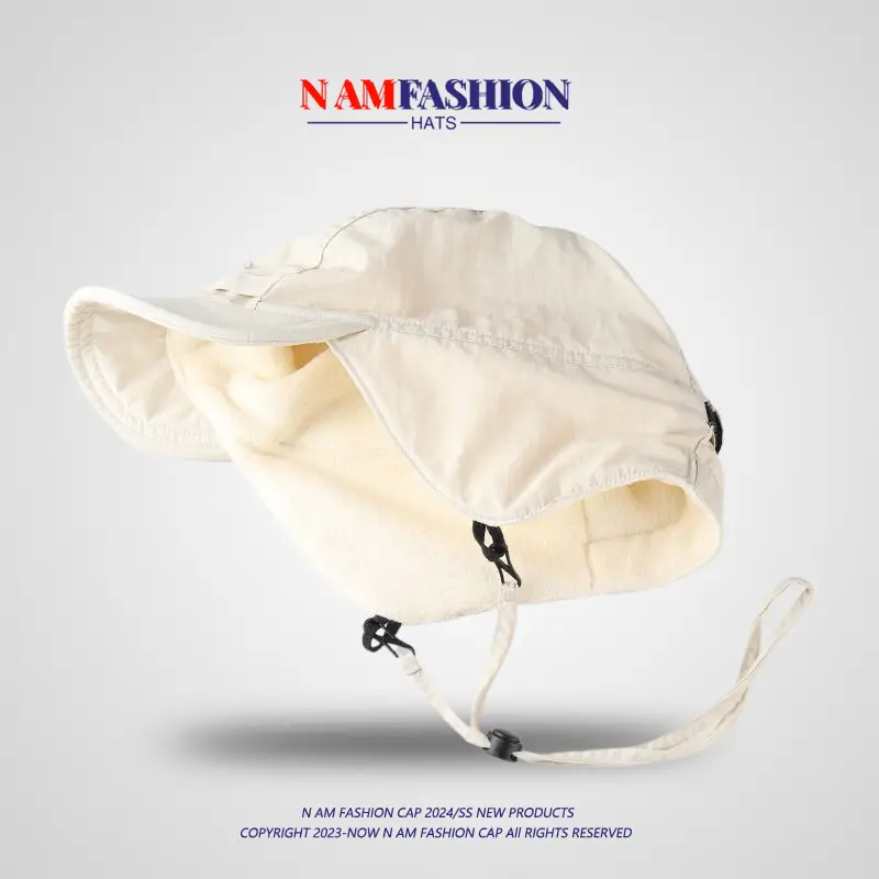 Women Fleece Ear Hat Warm Winter Cap White — feature 14
